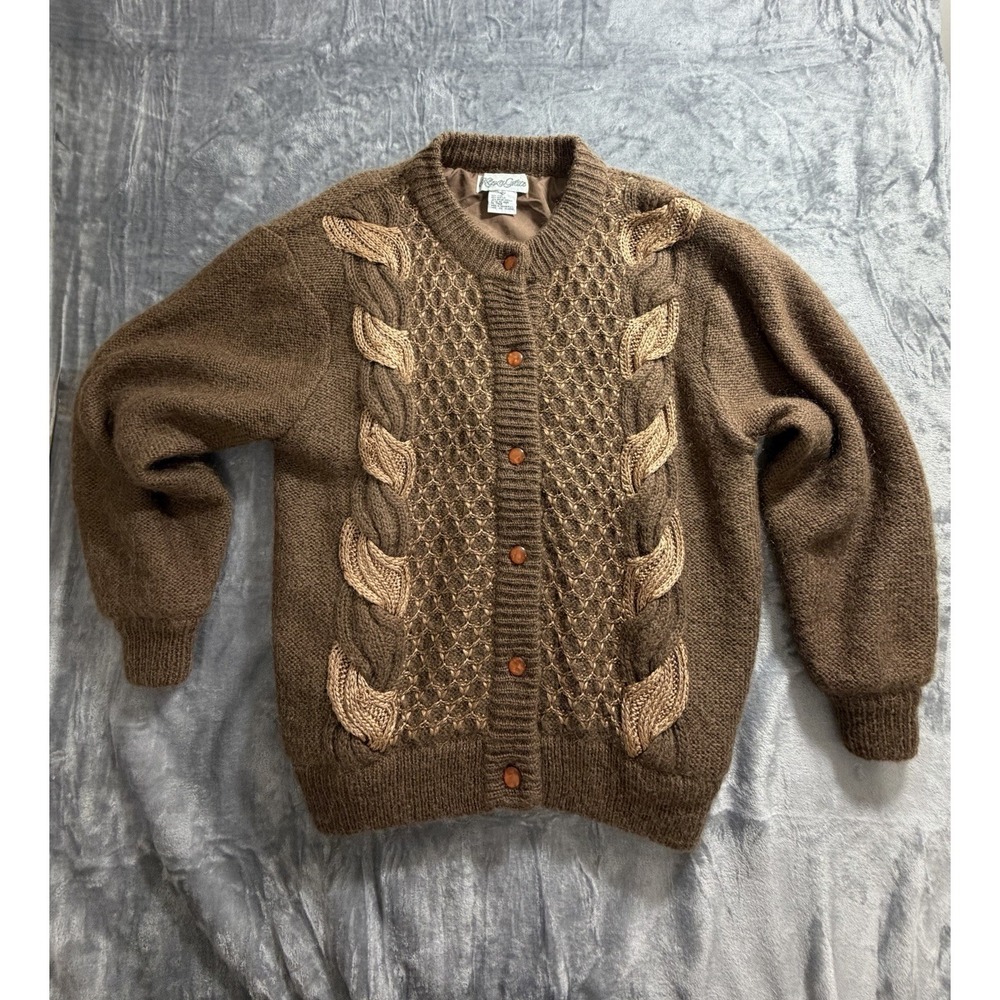 Vintage Alexa Grace Cardigan/Jacket Wool‎ Blend Heavy Knit Full Lined Size XL